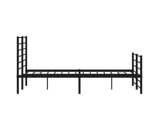 Cadru pat metalic cu tăblie de cap/picioare, negru, 140x190 cm, 7 image