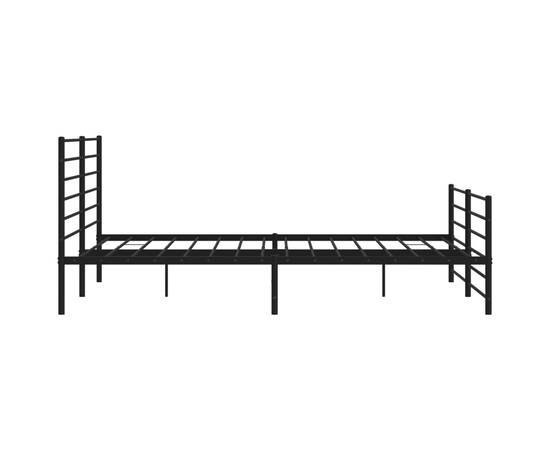 Cadru pat metalic cu tăblie de cap/picioare, negru, 180x200 cm, 7 image