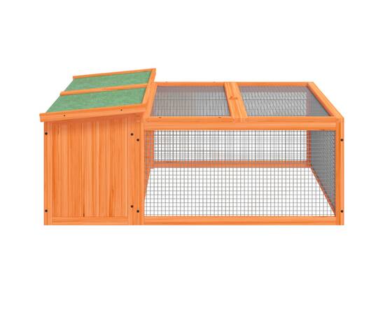Cușcă pentru iepuri, maro, 117,5x97x47,5 cm, lemn masiv de pin, 5 image