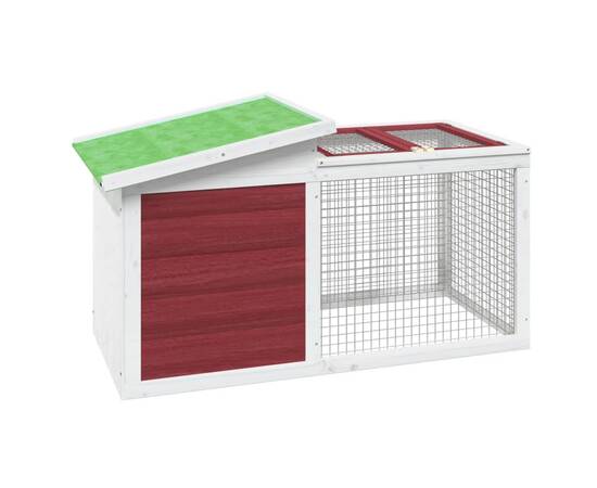 Cușcă pentru iepuri cafeniu 100,5x54x55 cm lemn masiv de pin, 2 image