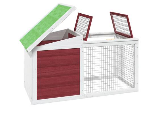 Cușcă pentru iepuri cafeniu 100,5x54x55 cm lemn masiv de pin, 4 image