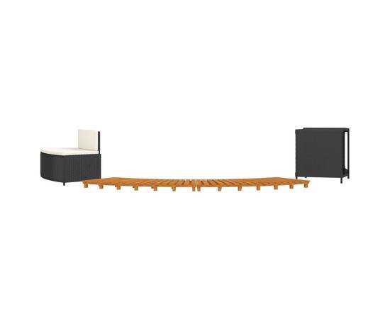 Mobilier de împrejmuire spa, negru, poliratan și lemn de acacia, 4 image