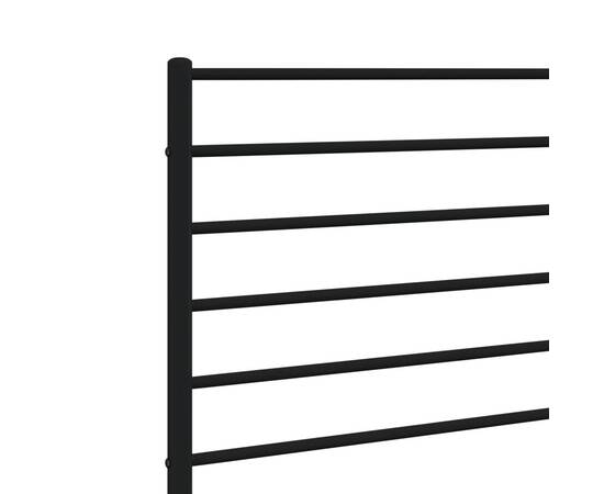 Tăblie de pat metalică, negru, 200 cm, 6 image