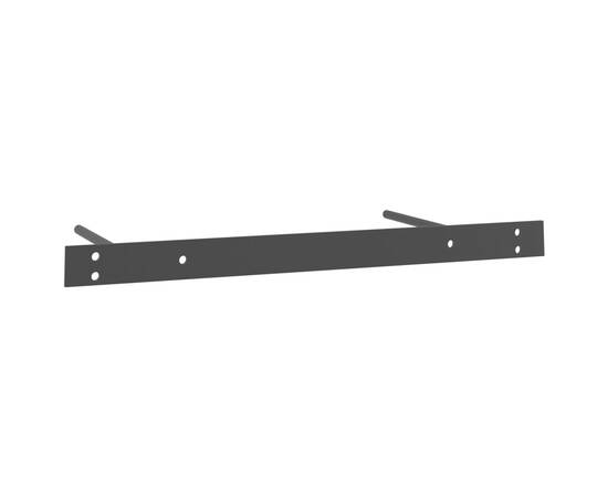 Raft de perete suspendat cu sertar, negru, 80 x 25 x 8 cm, 7 image