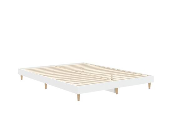 Cadru de pat, alb ,135x190 cm, lemn prelucrat, 5 image