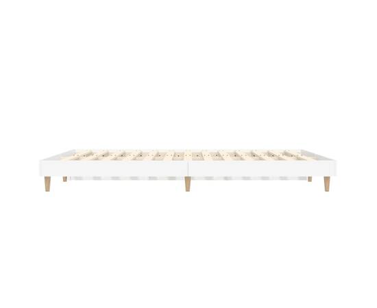 Cadru de pat, alb ,135x190 cm, lemn prelucrat, 7 image