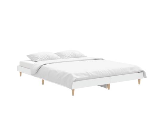 Cadru de pat, alb ,135x190 cm, lemn prelucrat, 3 image