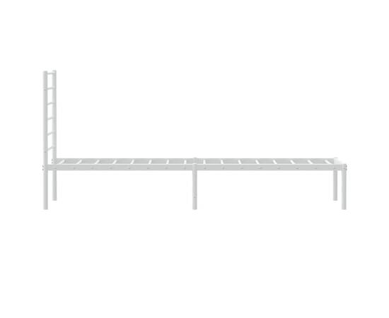 Cadru de pat din metal cu tăblie, alb, 107x203 cm, 7 image
