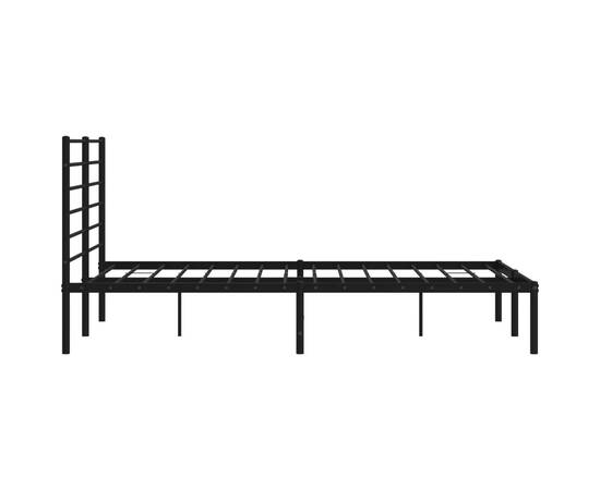 Cadru de pat metalic cu tăblie, negru, 120x190 cm, 7 image