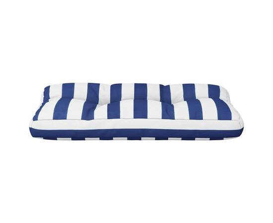 Pernă de paleți, albastru/alb, 70x70x12 cm, textil, dungi, 5 image