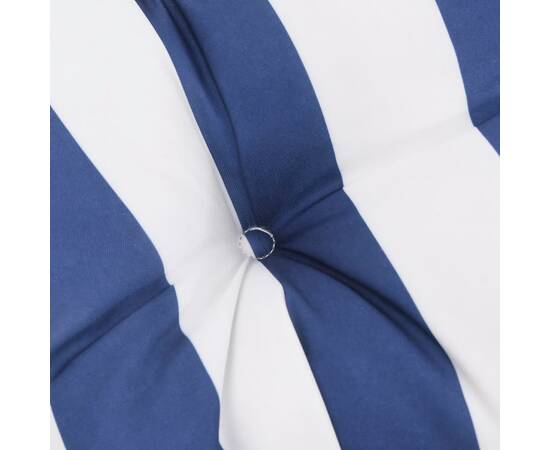 Pernă de paleți, albastru/alb, 70x70x12 cm, textil, dungi, 8 image