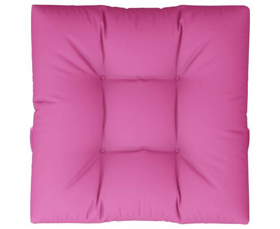 Pernă de paleți, roz, 80x80x12 cm, material textil, 2 image