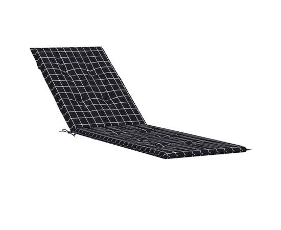 Pernă scaun de terasă, negru, carouri, textil oxford, 2 image