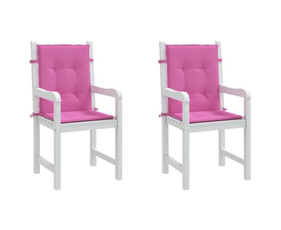 Perne pentru scaune cu spătar mic, 2 buc., roz, textil, 3 image