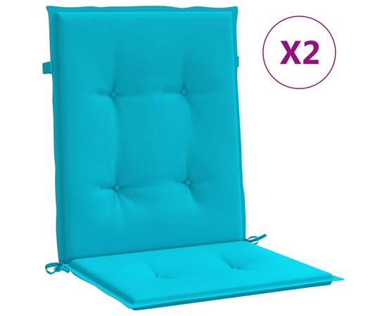 Perne pentru scaune cu spătar mic, 4 buc., turcoaz, textil, 2 image