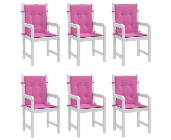 Perne pentru scaune cu spătar mic, 6 buc., roz, textil, 3 image