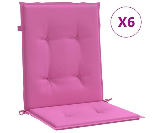 Perne pentru scaune cu spătar mic, 6 buc., roz, textil, 2 image