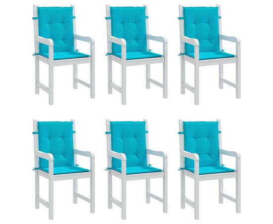 Perne pentru scaune cu spătar mic, 6 buc., turcoaz, textil, 3 image