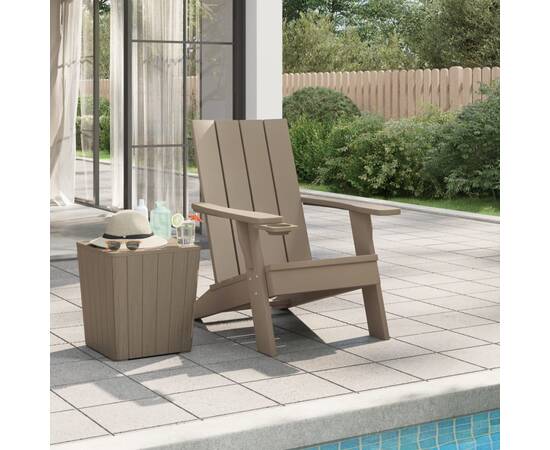 Scaun adirondack, maro deschis, 75x88,5x89,5 cm, polipropilenă