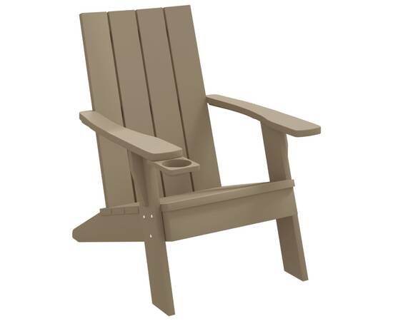 Scaun adirondack, maro deschis, 75x88,5x89,5 cm, polipropilenă, 2 image