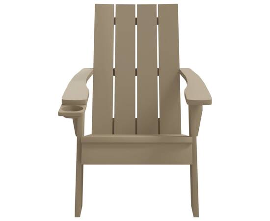 Scaun adirondack, maro deschis, 75x88,5x89,5 cm, polipropilenă, 3 image