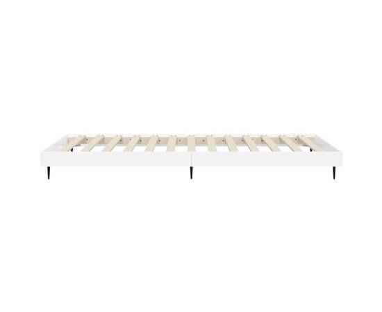 Cadru de pat, alb extralucios, 90x190 cm, lemn prelucrat, 7 image