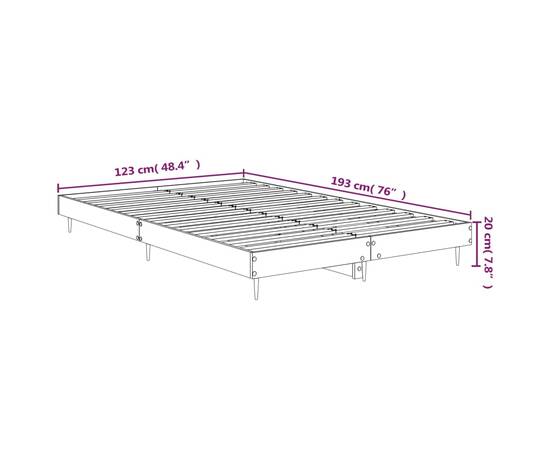 Cadru de pat, gri beton, 120x190 cm, lemn prelucrat, 9 image