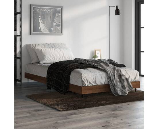 Cadru de pat, stejar maro, 90x190 cm, lemn prelucrat, 4 image