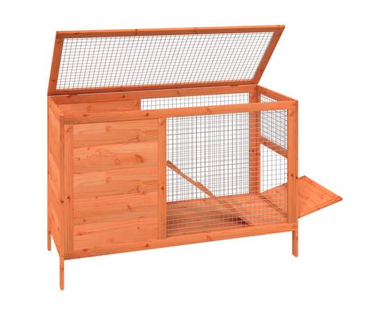 Cușcă pentru iepuri maro 103x44x69,5 cm lemn masiv de pin, 4 image