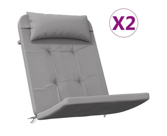 Perne pentru scaun adirondack, 2 buc, gri, textil oxford, 2 image