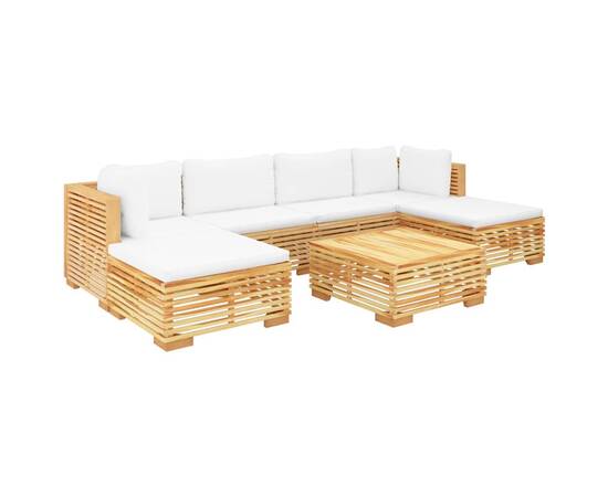 Set mobilier grădină cu perne, 7 piese, lemn masiv de tec, 3 image