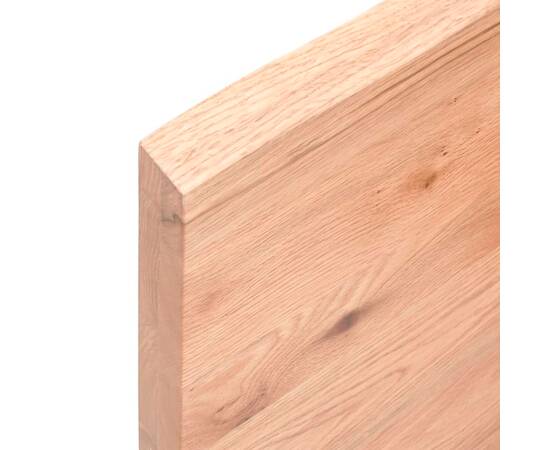 Blat birou maro deschis 100x40x4 cm, lemn masiv stejar tratat, 3 image
