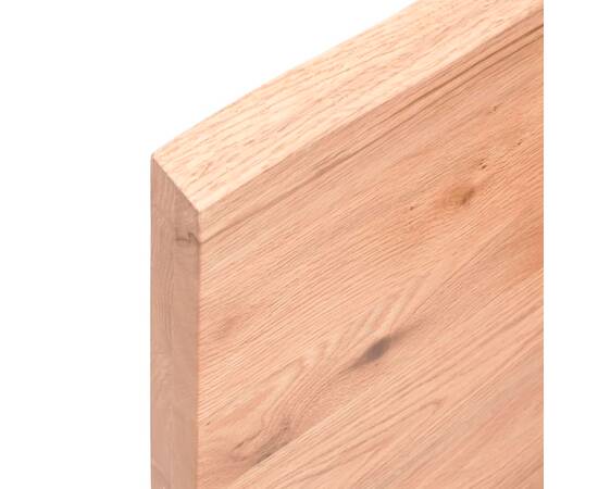 Blat birou maro deschis 80x40x4 cm, lemn masiv stejar tratat, 3 image