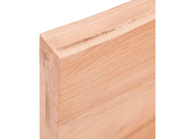Blat birou maro deschis 80x40x6 cm, lemn masiv stejar tratat, 3 image