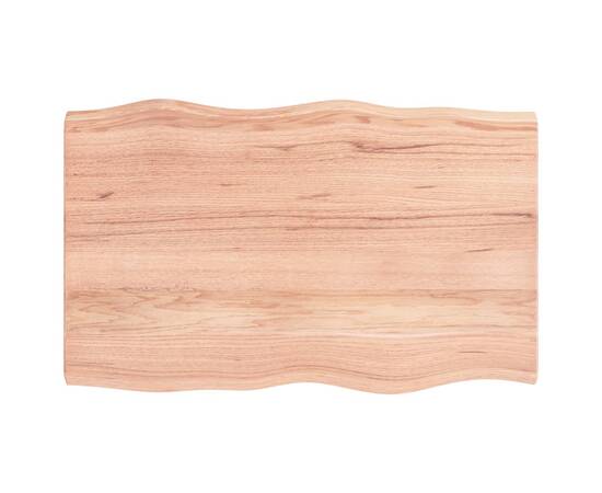 Blat birou maro deschis 80x50x4 cm, lemn masiv stejar tratat