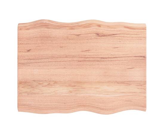 Blat birou maro deschis 80x60x4 cm, lemn masiv stejar tratat
