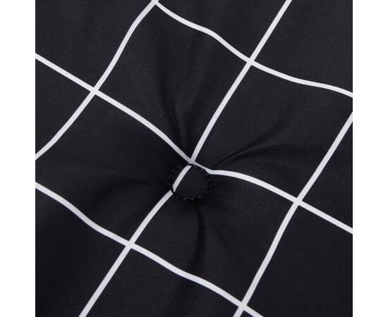 Pernă bancă de grădină negru carouri 150x50x3 cm textil oxford, 5 image