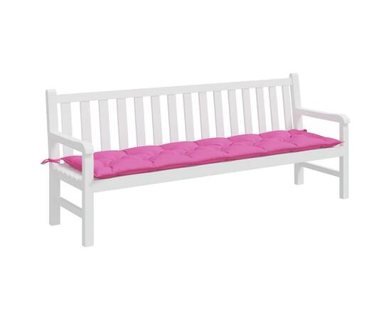 Pernă pentru bancă de grădină, roz, 200x50x7 cm, textil, 3 image