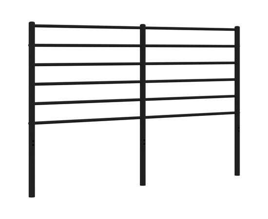 Tăblie de pat metalică, negru, 135 cm, 2 image