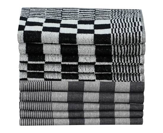 Set de prosoape, 50 buc., negru și alb, bumbac, 2 image