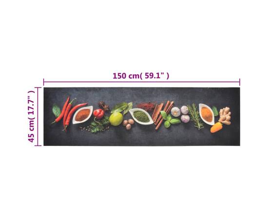 Covor de bucătărie lavabil spices, 45x150 cm, catifea, 5 image