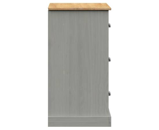Servantă cu sertare „vigo”, gri, 78x40x75 cm, lemn masiv de pin, 6 image
