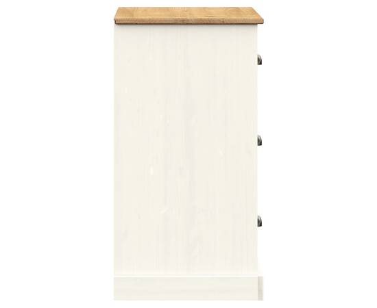 Servantă cu sertare vigo, 78x40x75 cm, alb, lemn masiv de pin, 6 image