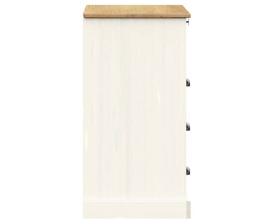 Comodă cu sertare vigo, alb, 80x40x76 cm, lemn masiv de pin, 6 image