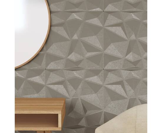 Panouri de perete 24 buc. beton gri 50x50 cm eps 6 m² diamant, 3 image