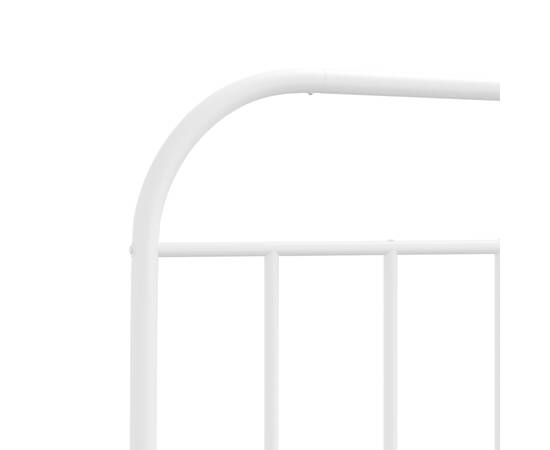 Cadru de pat din metal cu tăblie, alb, 107x203 cm, 9 image