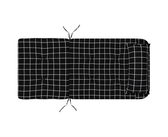 Perne scaun adirondack, 2 buc, negru, careuri, textil oxford, 8 image