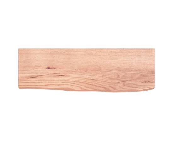 Poliță perete maro deschis 60x20x4 cm lemn masiv stejar tratat, 2 image