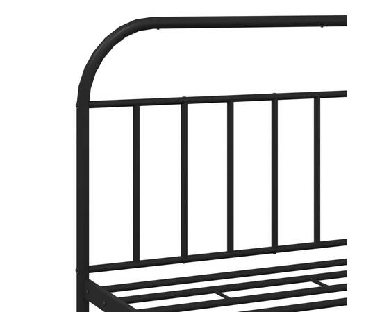 Cadru de pat metalic cu tăblie, negru, 160x200 cm, 9 image