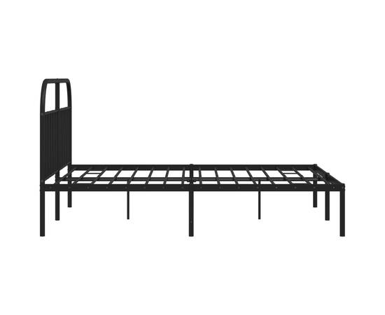 Cadru de pat metalic cu tăblie, negru, 183x213 cm, 7 image
